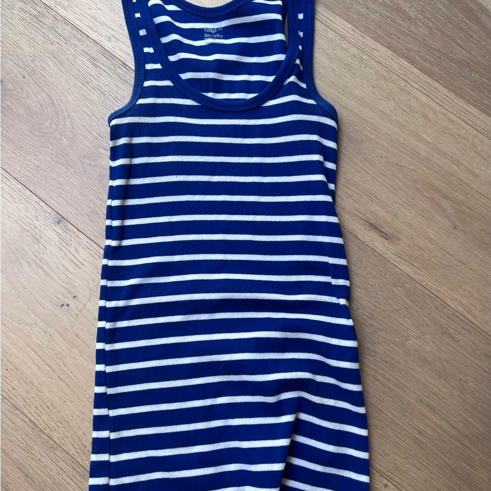 GAP Blue and White Striped Tank Top